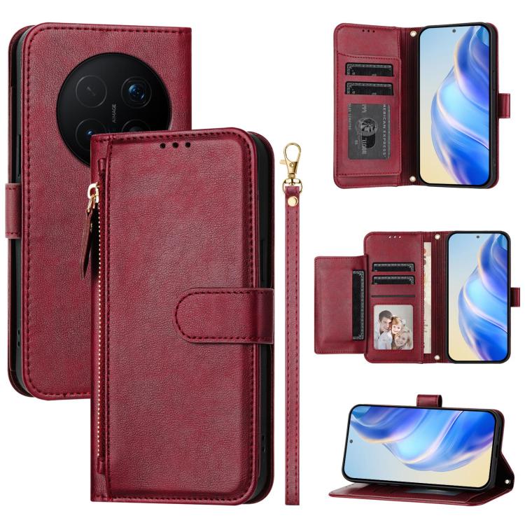 Multi-Card Slots Zipper Wallet Leather Phone Case, For Honor 600 Lite Global, For Honor Magic8 Pro Air 5G, For Honor X8d 4G, For Honor Magic8 Pro