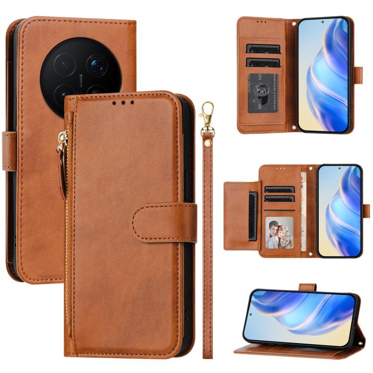 Multi-Card Slots Zipper Wallet Leather Phone Case, For Honor 600 Lite Global, For Honor Magic8 Pro Air 5G, For Honor X8d 4G, For Honor Magic8 Pro
