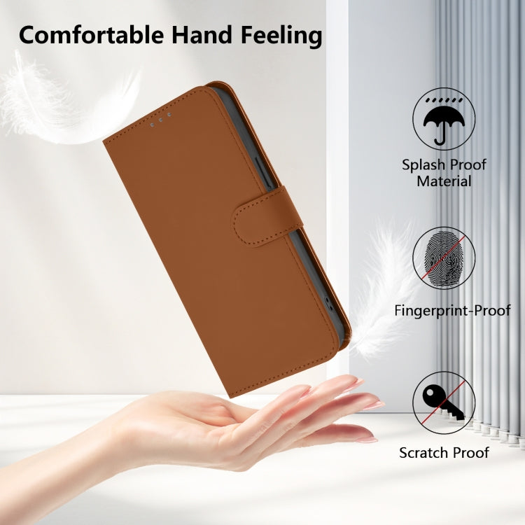 Skin Feel Solid Color Leather Phone Case with Lanyard, For Motorola Edge 50 5G Global