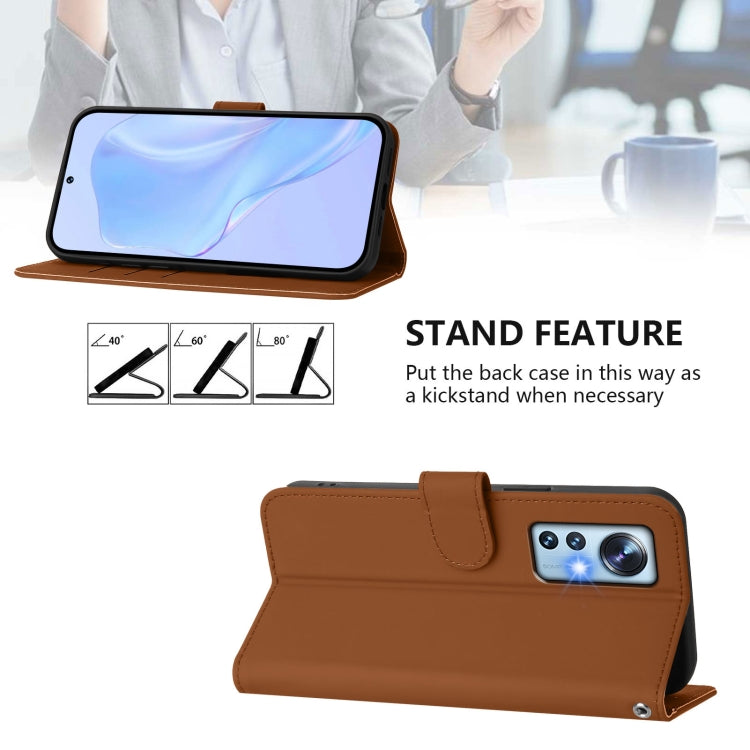 Skin Feel Solid Color Leather Phone Case with Lanyard, For Xiaomi 12 5G / 12S 5G / 12X 5G