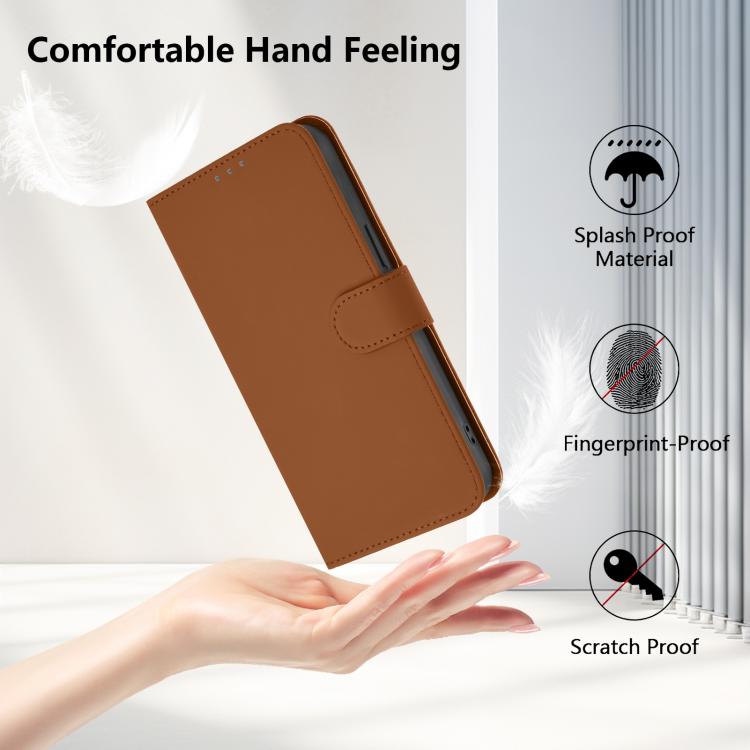Skin Feel Solid Color Leather Phone Case with Lanyard, For Honor X9c Smart Global