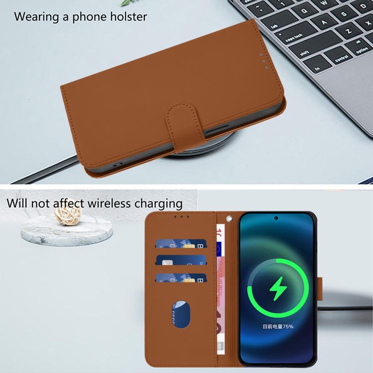 Skin Feel Solid Color Leather Phone Case with Lanyard, For Honor X9c Smart Global