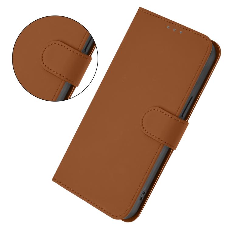 Skin Feel Solid Color Leather Phone Case with Lanyard, For Realme P4 Power 5G