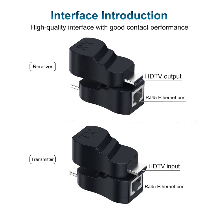 30m HDTV to RJ45 ABS Material Network Cable Extender