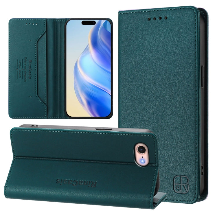 RC01 Dual-Folded Magnetic Suction RFID Leather Phone Case, For iPhone 14 Pro, For iPhone 14 Pro Max, For iPhone 7 / 8 / SE 2022