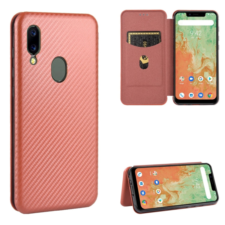 Carbon Fiber Texture Magnetic Horizontal Flip TPU + PC + PU Leather Case with Card Slot, For Sharp Aquos Sense 3 Lite, For UMIDIGI A3S, For UMIDIGI A3X, For UMIDIGI A7 Pro