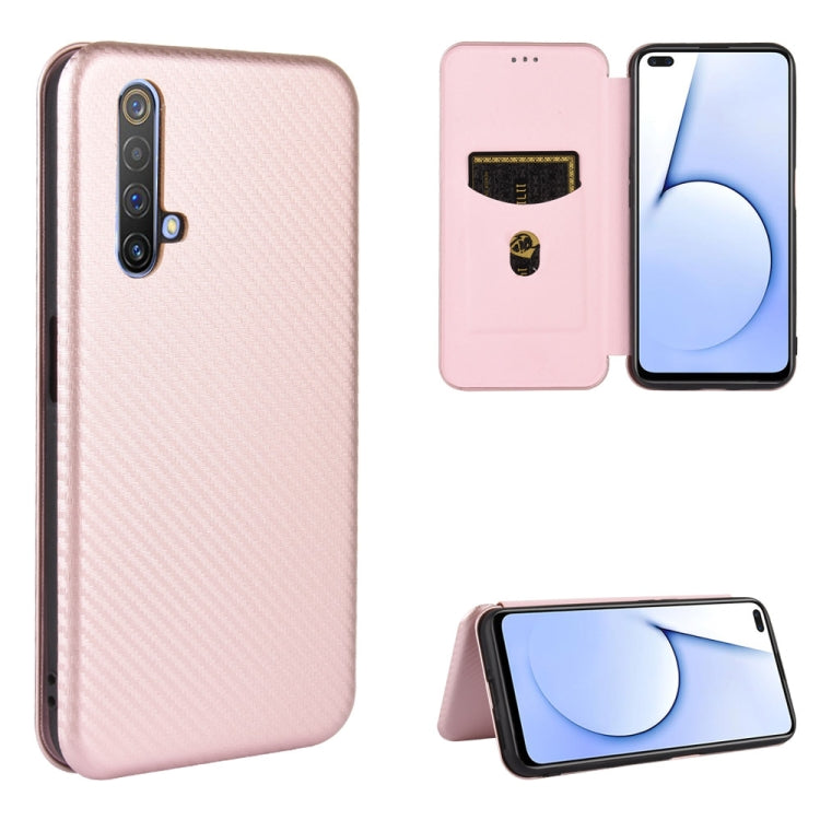 Carbon Fiber Texture Magnetic Horizontal Flip TPU + PC + PU Leather Case with Card Slot, For OPPO Realme X50 Pro / X50 Pro 5G, For OPPO Realme X50 / X50 5G, For OPPO Realme XT / X2 / K5