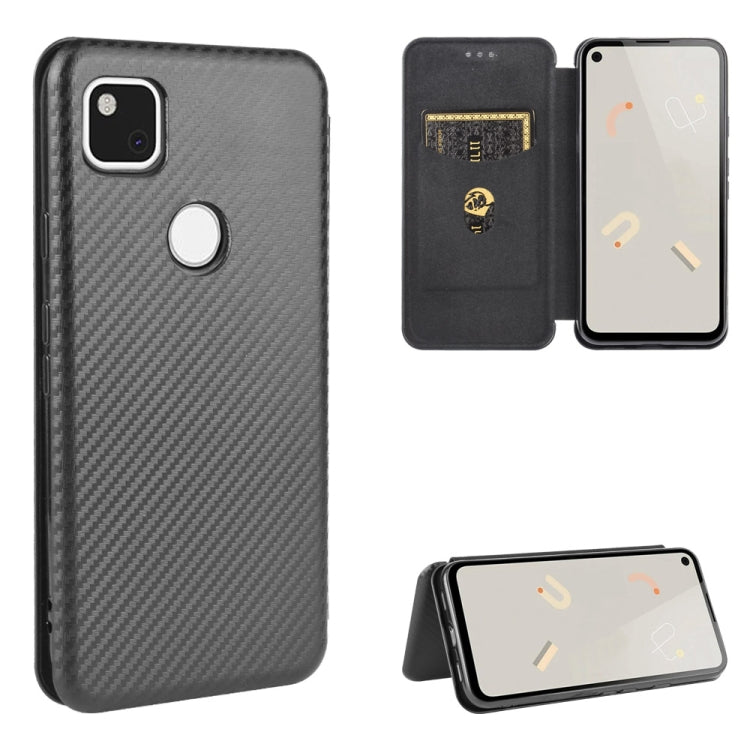 Carbon Fiber Texture Magnetic Horizontal Flip TPU + PC + PU Leather Case with Card Slot, For Google Pixel 4a, For Google Pixel 3 XL, For Google Pixel 3a XL, For Google Pixel 3a