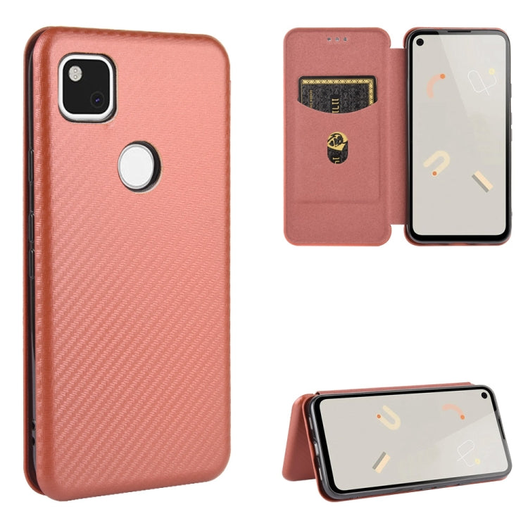 Carbon Fiber Texture Magnetic Horizontal Flip TPU + PC + PU Leather Case with Card Slot, For Google Pixel 4a, For Google Pixel 3 XL, For Google Pixel 3a XL, For Google Pixel 3a