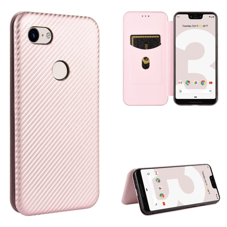 Carbon Fiber Texture Magnetic Horizontal Flip TPU + PC + PU Leather Case with Card Slot, For Google Pixel 4a, For Google Pixel 3 XL, For Google Pixel 3a XL, For Google Pixel 3a