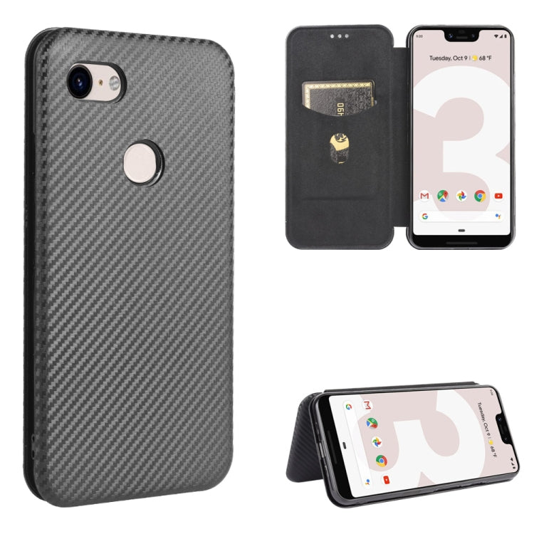 Carbon Fiber Texture Magnetic Horizontal Flip TPU + PC + PU Leather Case with Card Slot, For Google Pixel 4a, For Google Pixel 3 XL, For Google Pixel 3a XL, For Google Pixel 3a