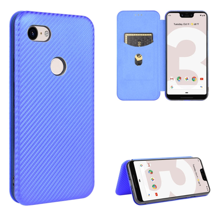 Carbon Fiber Texture Magnetic Horizontal Flip TPU + PC + PU Leather Case with Card Slot, For Google Pixel 4a, For Google Pixel 3 XL, For Google Pixel 3a XL, For Google Pixel 3a
