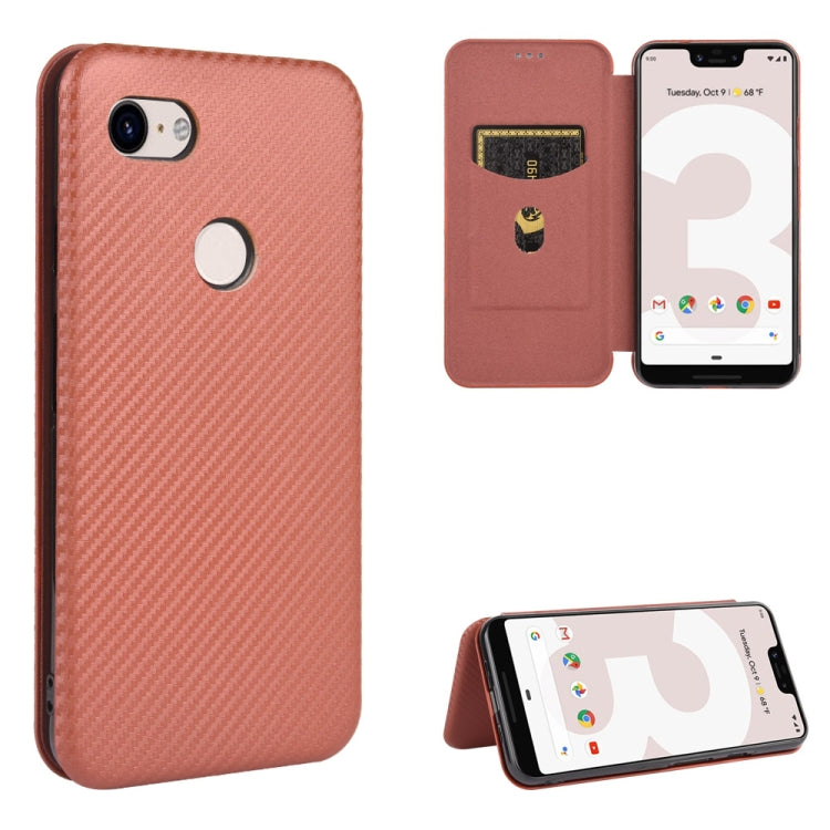 Carbon Fiber Texture Magnetic Horizontal Flip TPU + PC + PU Leather Case with Card Slot, For Google Pixel 4a, For Google Pixel 3 XL, For Google Pixel 3a XL, For Google Pixel 3a