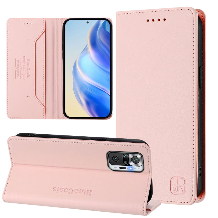 RC01 Dual-Folded Magnetic Suction RFID Leather Phone Case, For Redmi Note 10 5G / Note 10T 5G, For Redmi Note 10 4G / Note 10S 4G, For Redmi Note 10 Pro 4G / Note 10 Pro Max