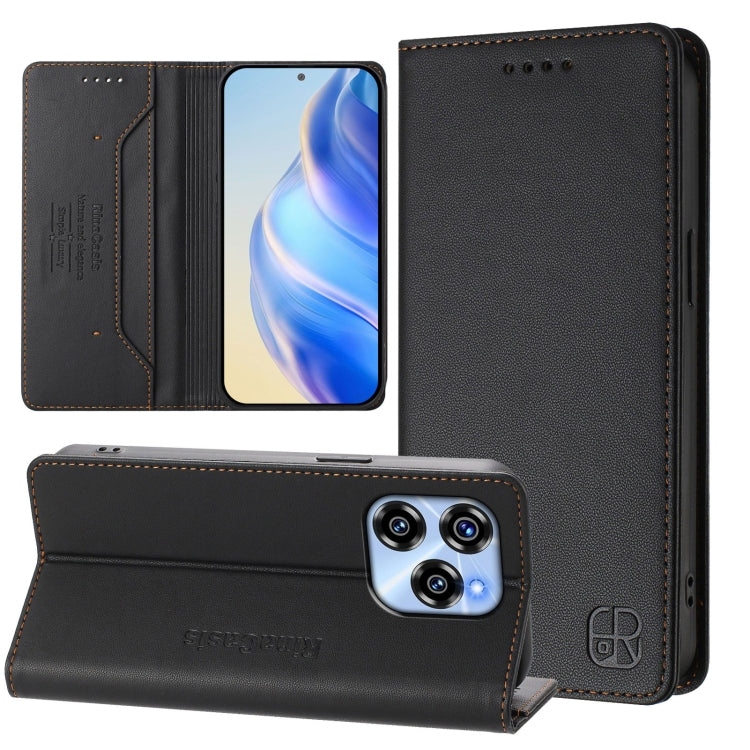 RC01 Dual-Folded Magnetic Suction RFID Leather Phone Case, For Oukitel C50, For Oukitel C37, For Oukitel C51