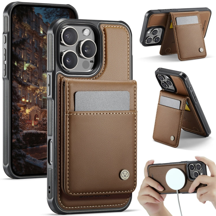 JEEHOOD J06 British Style RFID MagSafe Card Bag PU Phone Case, For iPhone 17 Pro, For iPhone 17, For iPhone Air, For iPhone 16 Pro Max