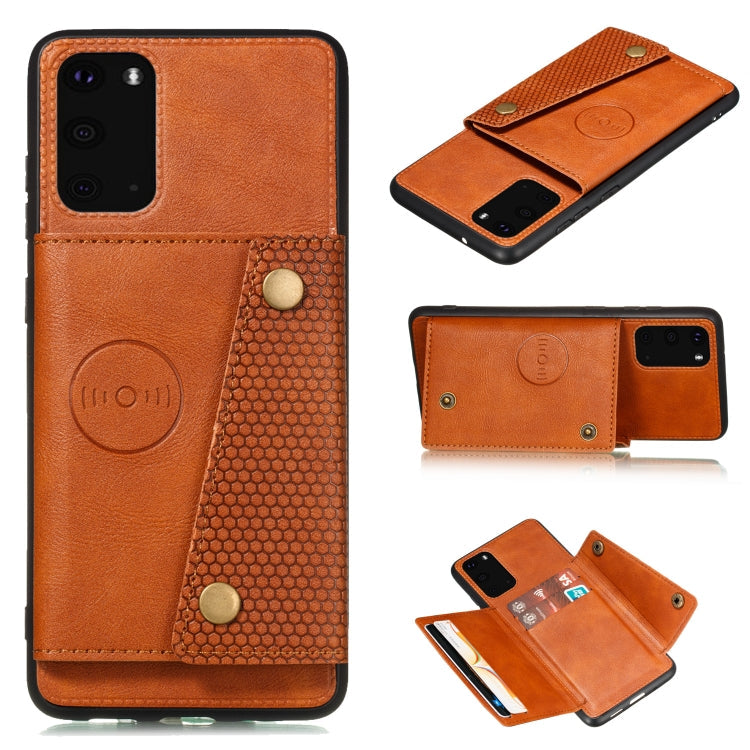 Double Buckle PU + TPU Shockproof Magnetic Protective Case with Card Slot & Holder, For Samsung Galaxy Note 20, For Samsung Galaxy Note 20 Ultra