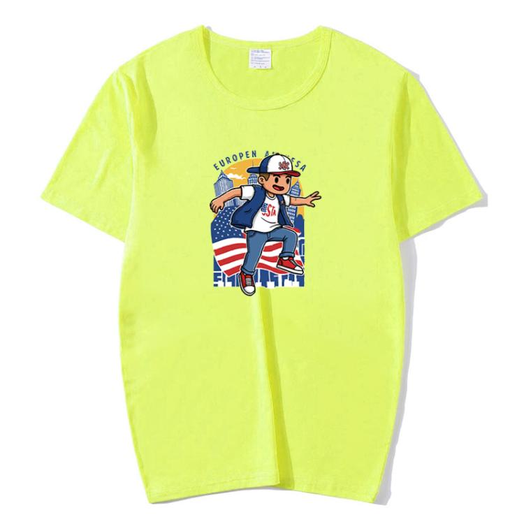 Boy Printed Round Neck Modal Short Sleeve T-shirt Print On Your Demand, XXL, POD T-Shirt, XXXL