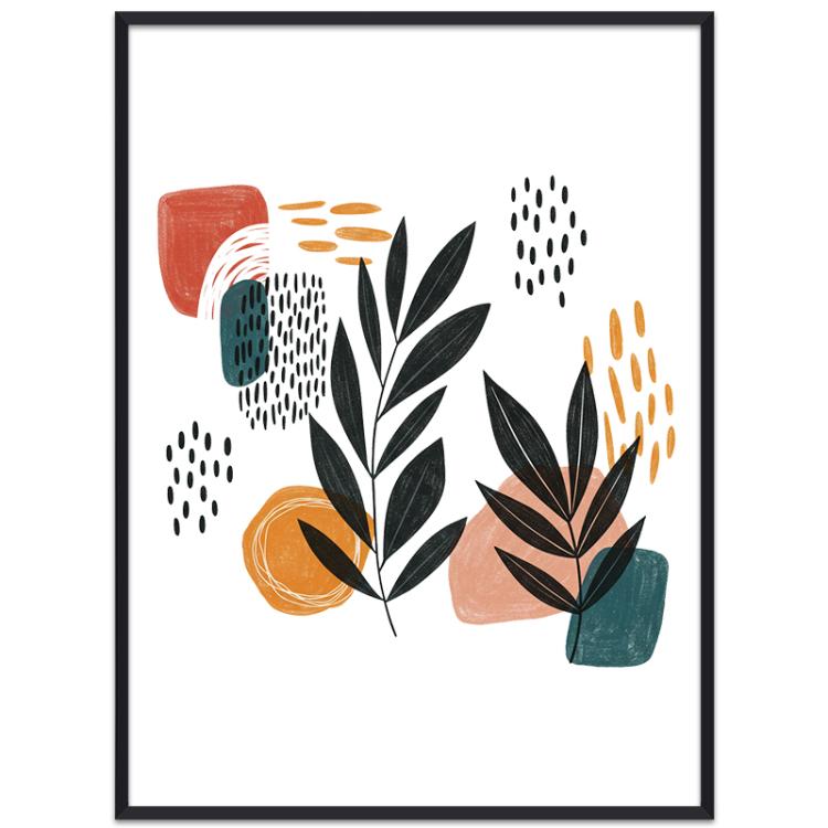 Abstract Leaves Decorative Painting with PS Frame Print On Your Demand, 15x20cm, 20x20cm, 30x30cm, 40x40cm, 50x50cm, 60x60cm, 70x70cm, 80x80cm, 90x90cm
