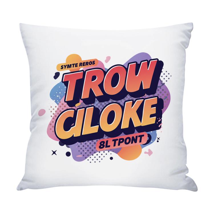 Orange Alphabet Printed Sofa Pillow Case No Core Print On Your Demand, 35x35cm, 40x40cm, 45x45cm