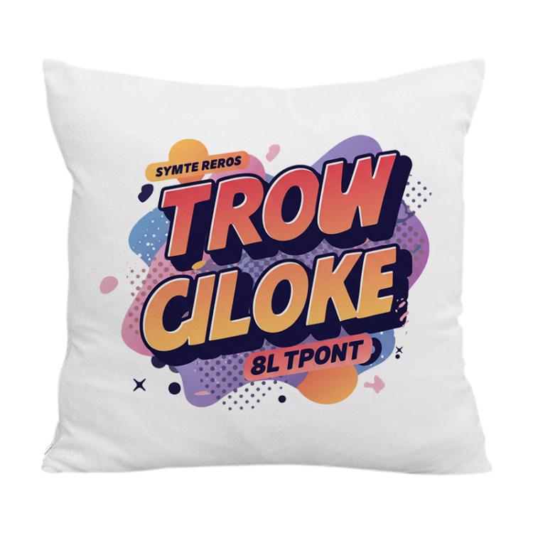 Orange Alphabet Printed Sofa Pillow Case No Core Print On Your Demand, 35x35cm, 40x40cm, 45x45cm