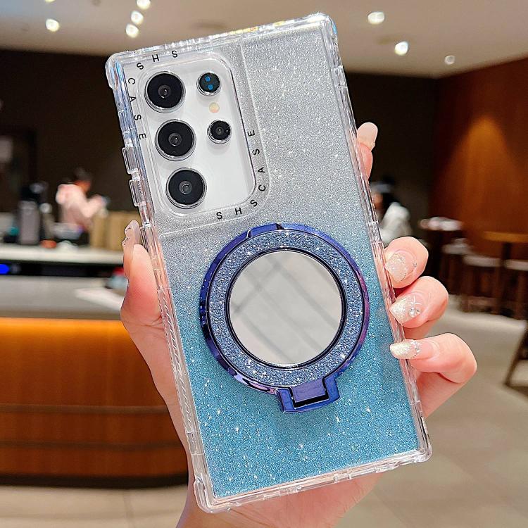 Mirror Holder Glitterr MagSafe Phone Case, For Samsung Galaxy S23, For Samsung Galaxy S22 Ultra, For Samsung Galaxy S22+, For Samsung Galaxy S22