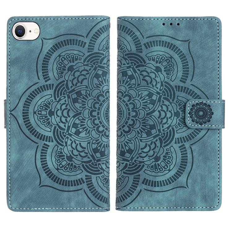 Mandala Embossed Retro Frosted Leather Phone Case, For iPhone 14 Pro Max, For iPhone 7 / 8 / SE 2022, For iPhone 13 Pro Max, For iPhone 13 Pro