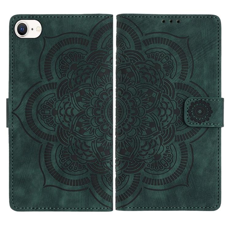 Mandala Embossed Retro Frosted Leather Phone Case, For iPhone 14 Pro Max, For iPhone 7 / 8 / SE 2022, For iPhone 13 Pro Max, For iPhone 13 Pro