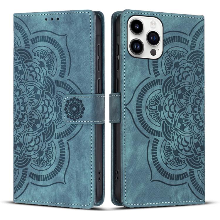 Mandala Embossed Retro Frosted Leather Phone Case, For iPhone 14 Pro Max, For iPhone 7 / 8 / SE 2022, For iPhone 13 Pro Max, For iPhone 13 Pro