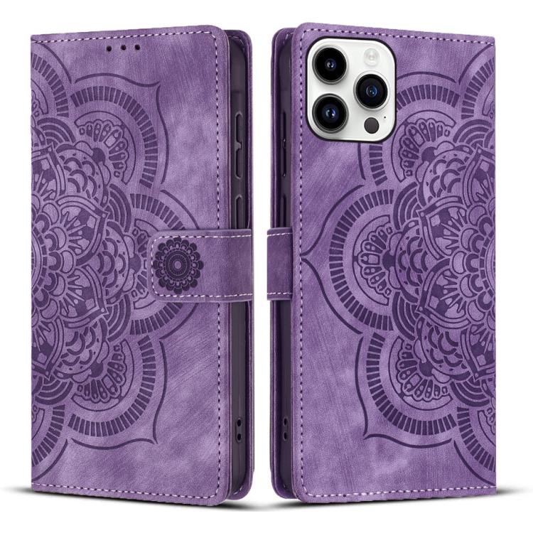 Mandala Embossed Retro Frosted Leather Phone Case, For iPhone 14 Pro Max, For iPhone 7 / 8 / SE 2022, For iPhone 13 Pro Max, For iPhone 13 Pro