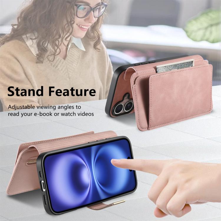 Ring Zipper Wallet RFID Blocking MagSafe Leather Phone Case, For iPhone 14 Plus, For iPhone 14, For iPhone 14 Pro