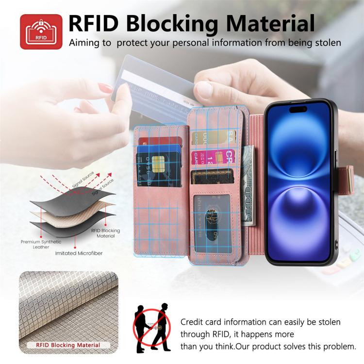 Ring Zipper Wallet RFID Blocking MagSafe Leather Phone Case, For iPhone 14 Plus, For iPhone 14, For iPhone 14 Pro