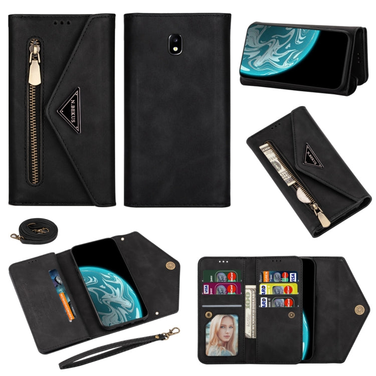 Skin Feel Zipper Horizontal Flip Leather Case with Holder & Card Slots & Photo Frame & Lanyard & Long Rope, For Samsung Galaxy J5 (2017) / J530 EU Version, For Samsung Galaxy J7 (2017) / J730 EU Version, For Samsung Galaxy S7, For Samsung Galaxy S7 edge