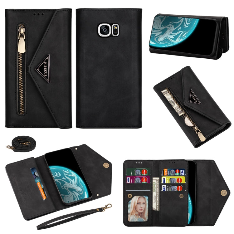Skin Feel Zipper Horizontal Flip Leather Case with Holder & Card Slots & Photo Frame & Lanyard & Long Rope, For Samsung Galaxy J5 (2017) / J530 EU Version, For Samsung Galaxy J7 (2017) / J730 EU Version, For Samsung Galaxy S7, For Samsung Galaxy S7 edge