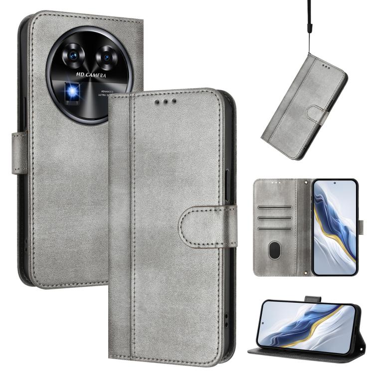 Line Splicing Buckle Retro Leather Phone Case, For Oukitel C53, For Oukitel C50, For Oukitel C37