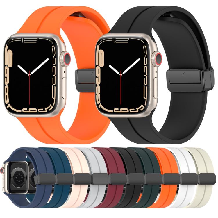xDfind Solid Color Magnetic Buckle Silicone Watch Band, For Apple Watch 46mm / 49mm / 45mm / 44mm, For Apple Watch 42mm / 41mm / 40mm / 38mm