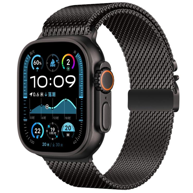 xDfind Umbrella Buckle Fine Mesh Milanese Stainless Steel Watch Band, For Apple Watch 46mm / 49mm / 45mm / 44mm Fine Mesh, For Apple Watch 42mm / 41mm / 40mm / 38mm Fine Mesh