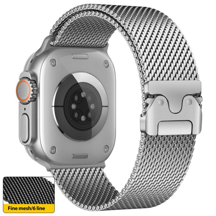 xDfind Umbrella Buckle Fine Mesh Milanese Stainless Steel Watch Band, For Apple Watch 46mm / 49mm / 45mm / 44mm Fine Mesh, For Apple Watch 42mm / 41mm / 40mm / 38mm Fine Mesh