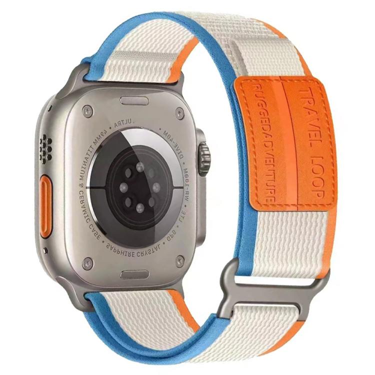 xDfind Double Section Metal Buckle Loop Nylon Braided Watch Band, For Apple Watch 46mm / 49mm / 45mm / 44mm, For Apple Watch 42mm / 41mm / 40mm / 38mm