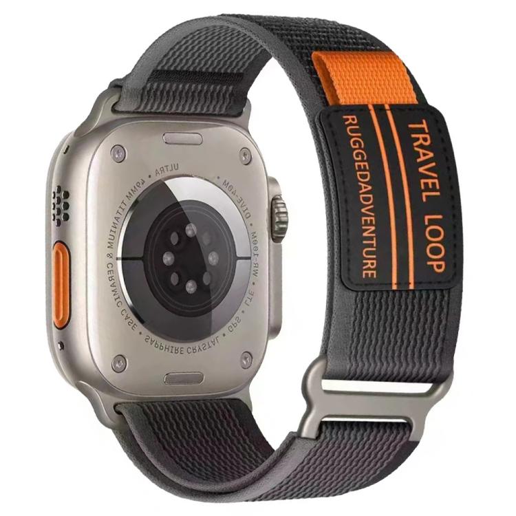 xDfind Double Section Metal Buckle Loop Nylon Braided Watch Band, For Apple Watch 46mm / 49mm / 45mm / 44mm, For Apple Watch 42mm / 41mm / 40mm / 38mm