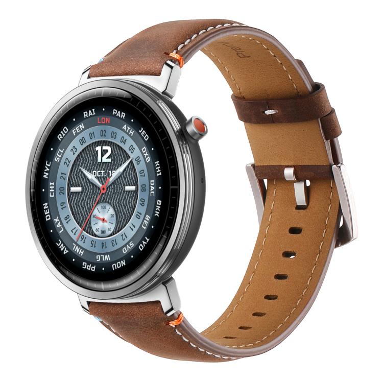 xDfind  Flat Crazy Horse Leather Pin Buckle Watch Band, 20mm, 22mm