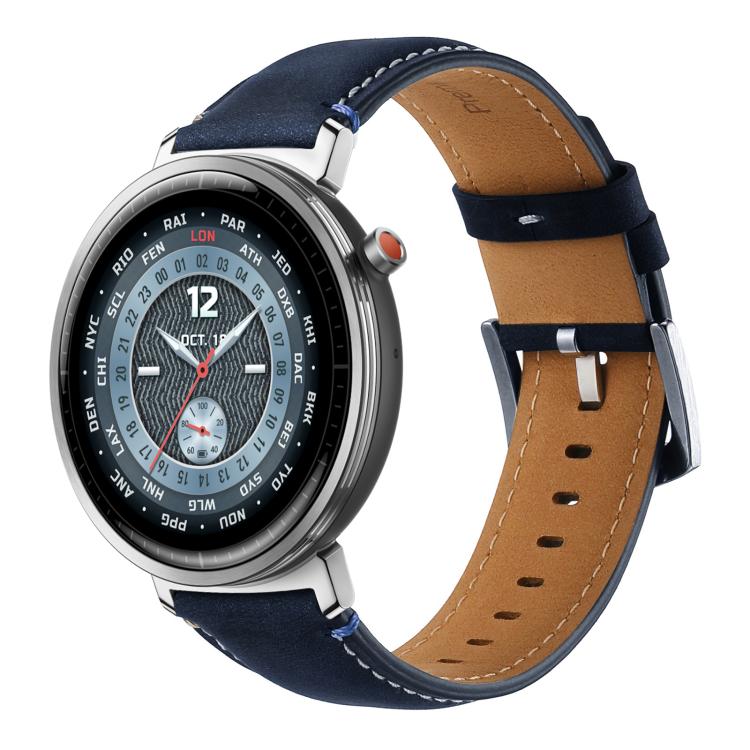 xDfind  Flat Crazy Horse Leather Pin Buckle Watch Band, 20mm, 22mm