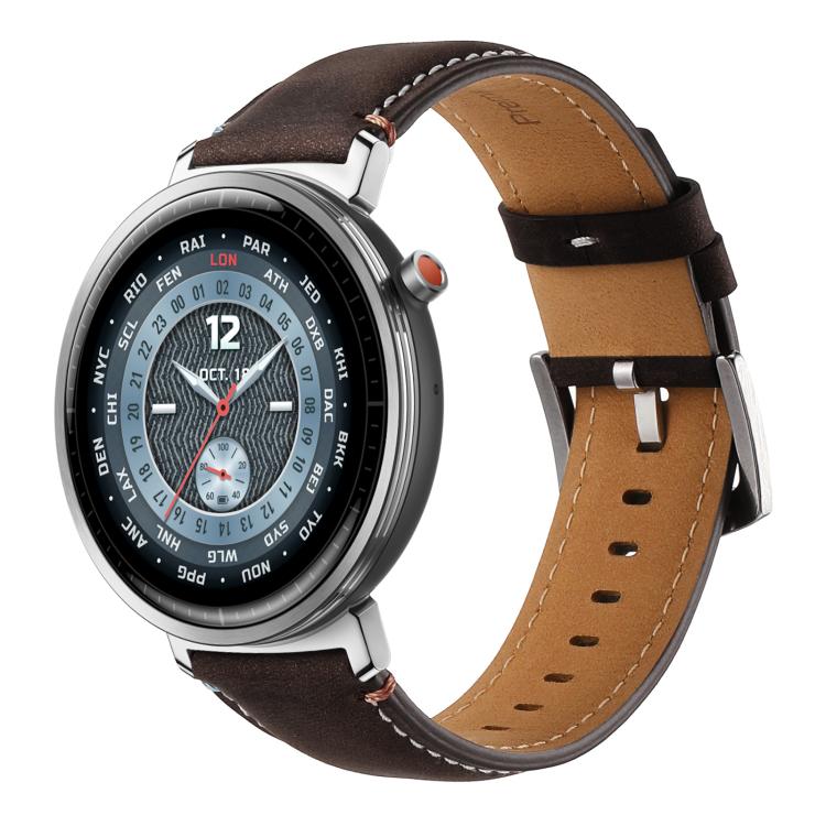 xDfind  Flat Crazy Horse Leather Pin Buckle Watch Band, 20mm, 22mm