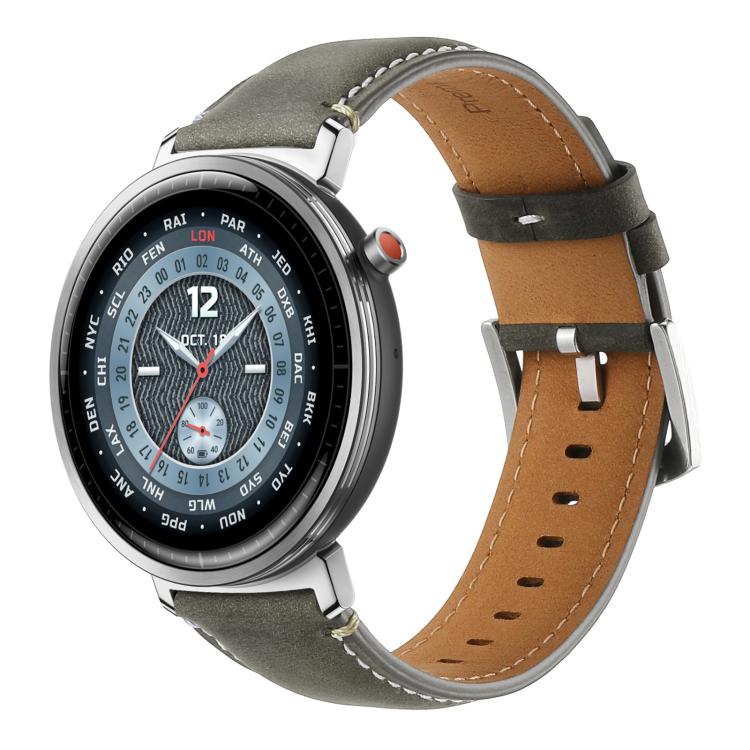 xDfind  Flat Crazy Horse Leather Pin Buckle Watch Band, 20mm, 22mm