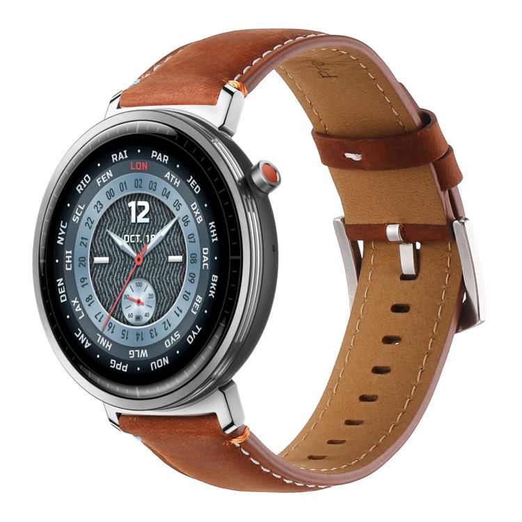 xDfind  Flat Crazy Horse Leather Pin Buckle Watch Band, 20mm, 22mm