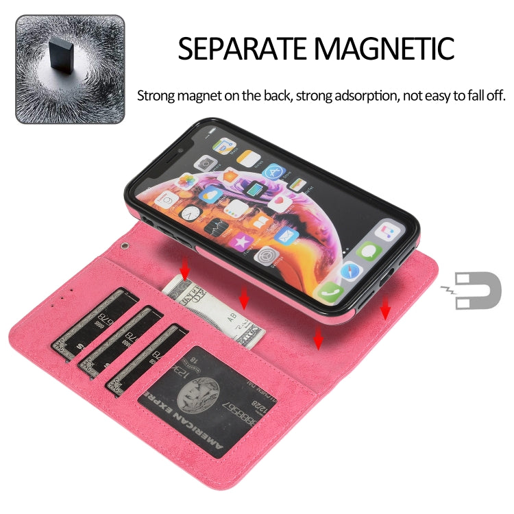 KLT888-2 Retro 2 in 1 Detachable Magnetic Horizontal Flip TPU + PU Leather Case with Holder & Card Slots & Photo Frame & Wallet, For iPhone XR, For iPhone XS Max, For iPhone 12 mini, For iPhone 12 / 12 Pro