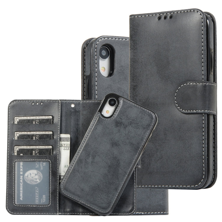 KLT888-2 Retro 2 in 1 Detachable Magnetic Horizontal Flip TPU + PU Leather Case with Holder & Card Slots & Photo Frame & Wallet, For iPhone XR, For iPhone XS Max, For iPhone 12 mini, For iPhone 12 / 12 Pro