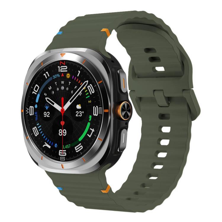 For Galaxy Watch9 / 8 / 8 Classic xDfind Wavy Grain Stitched Silicone Watch Band, L