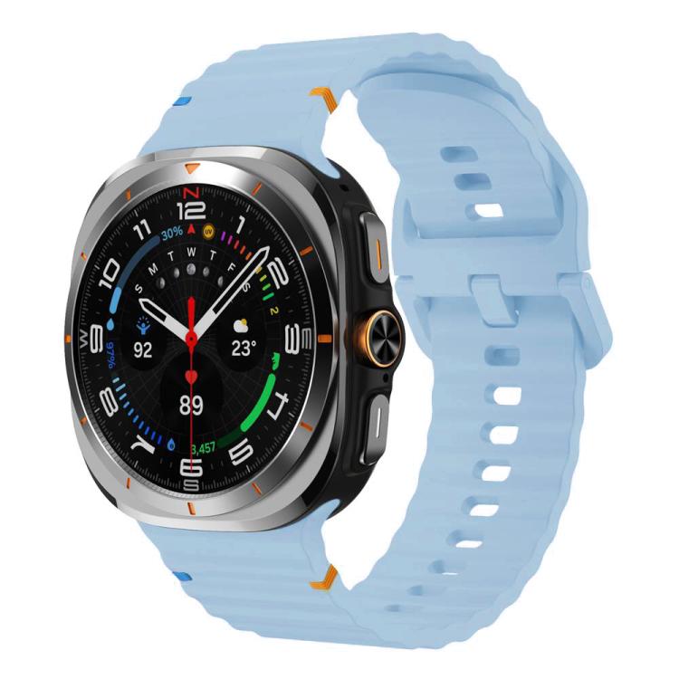 For Galaxy Watch9 / 8 / 8 Classic xDfind Wavy Grain Stitched Silicone Watch Band, L