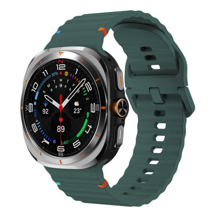 For Galaxy Watch9 / 8 / 8 Classic xDfind Wavy Grain Stitched Silicone Watch Band, L